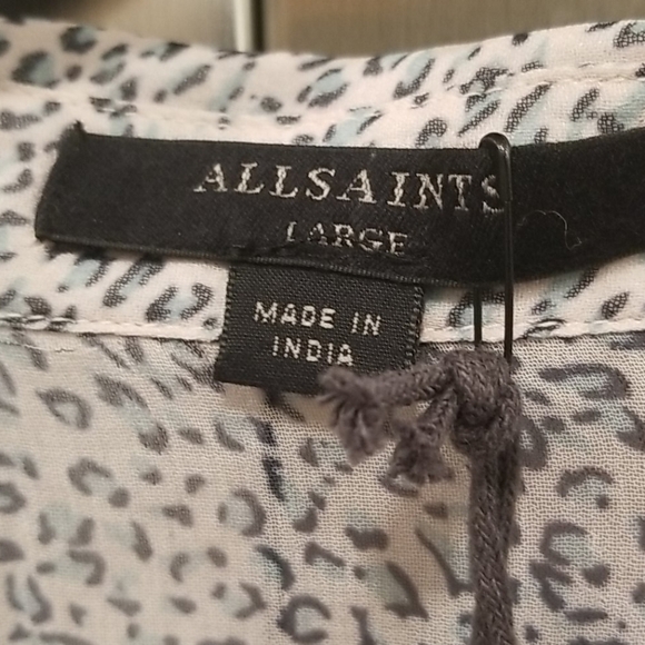💕ALLSAINTS💕 Deirdre LeoDot Shirt ~ Pale Pink Large NWT - Picture 13 of 15